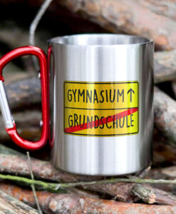 Tschüss Grundschule, Hallo Gymnasium! Der edelstahlbecher mit Karabinerhaken als perfektes Geschenk für Schulwechsler
