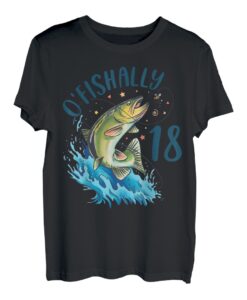 18 Jahre alt Angeln Geburtstag 18. Barsch Fisch Männer Frauen B-Day T-Shirt