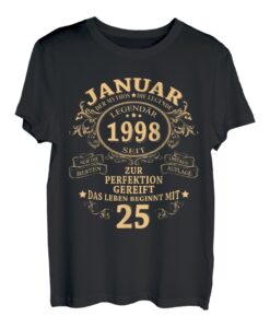 25. Geburtstag Geschenk Mann Mythos Legende Januar 1998 T-Shirt