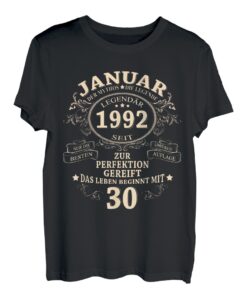30. Geburtstag Geschenk Mann Mythos Legende Januar 1992 T-Shirt