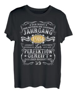 39. Geburtstag Geschenk Mann Mythos Legende Jahrgang 1984 T-Shirt