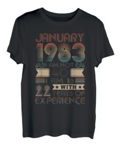40th. Geburtstag Geschenk Legendär seit Januar 1983 T-Shirt