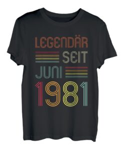 42. Geburtstag Juni 1981 Geschenk Retro T-Shirt
