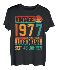 46.Geburtstag Retro Vintage Sunset Legendär Jahrgang 1977 T-Shirt