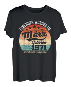 52. Geburtstag Geschenk Mann Legenden Sind Im März 1971 T-Shirt