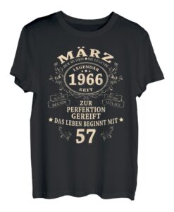 57. Geburtstag Geschenk Mann Mythos Legende März 1966 T-Shirt