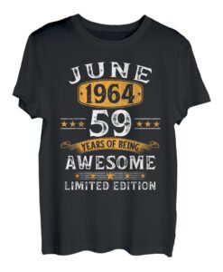 59. Geburtstag Geschenke Mann Frau Jahrgang Juni 1964 T-Shirt