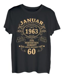 60. Geburtstag Geschenk Mann Mythos Legende Januar 1963 T-Shirt
