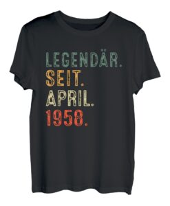 65. Geburtstag Geschenk Mann Mythos Legende April 1958 T-Shirt