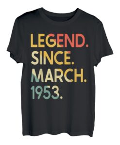 70 Jahre alte Legende seit März 1953 70. Geburtstag T-Shirt