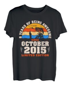8 Jahre alte Angelfreunde geboren Oktober 2015 - 8. Geburtstag T-Shirt