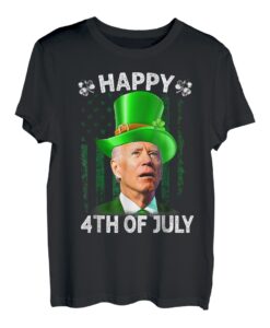 Alles Gute zum 4. Juli Verwirrt Lustiger Joe Biden St. Patricks Day T-Shirt