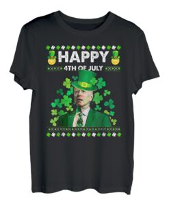 Alles Gute zum 4. Juli Verwirrt Lustiger Joe Biden St. Patricks Day T-Shirt