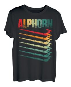 Alphorn Retro Musikinstrument in Schweiz Alpen Souvenir T-Shirt