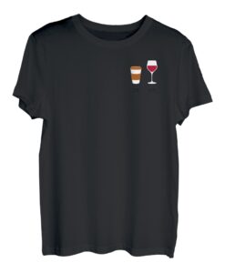 AM Coffee PM wine. Morgens Kaffee und Abends Wein. Drink Fun T-Shirt