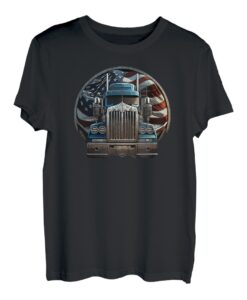 American Trucking Logo mit Flagge und LKW T-Shirt
