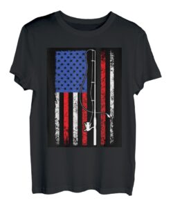 Amerikanische Flagge, Angeln, Retro, Angler, Neuheit T-Shirt