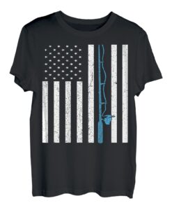 Amerikanische Flagge Angeln Vintage Fischer Rücken T-Shirt