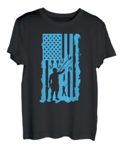 Amerikanische Flagge Angeln Vintage Fisherman T-Shirt