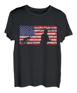 Amerikanische Flagge fihsing Fisherman T-Shirt