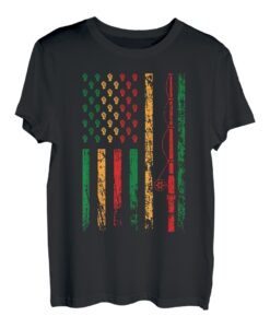 Amerikanische Hobby-Flagge, melaniert, Angelsport, Junete T-Shirt