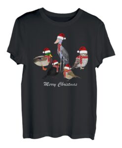Amsel Rotkehlchen Eule Ente Schuhschnabel Vogel Weihnachten T-Shirt