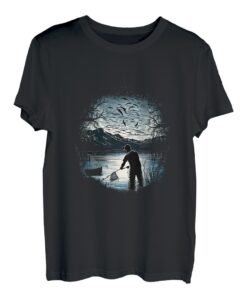 Angel-Fisch-Silhouette, Cooplike Falle zum Fangen von Fischen T-Shirt