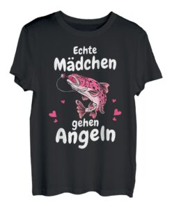 Angeln Coole Mädchen gehen Angeln Fischen Fischer T-Shirt