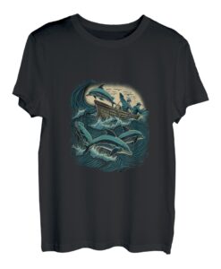 Angeln Delfin Angler Fischerfrau T-Shirt