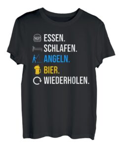 Angeln Fischer Bier Fischen Angel Angler T-Shirt