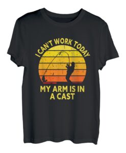 Angeln Ich kann heute nicht arbeiten Mein Arm ist in einem Gips T-Shirt