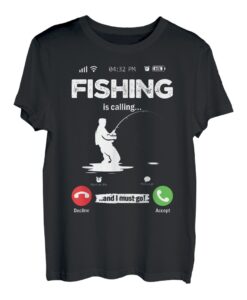 Angeln Is Calling I Must Go Fischen Angelrute Hobby Angeln T-Shirt
