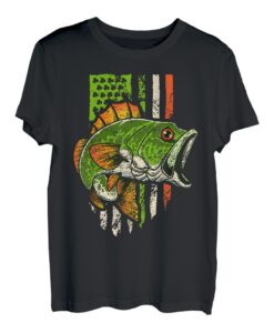 Angeln, Kleeblatt, US-Flagge, St. Patricks Day Lucky Fisherman T-Shirt