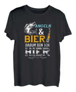 Angeln Und Bier Angler Fischen Fischerei Angelhaken Geschenk T-Shirt