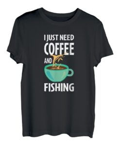 Angeln und Kaffee - lustiger Angler T-Shirt
