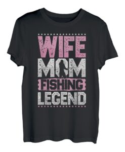 Angelrute Ehefrau Mom Angeln Legende Angeln Damen T-Shirt