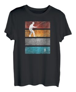 Angler Anglerin Fischen Angelhaken Fisch Köder Vintage Motiv T-Shirt