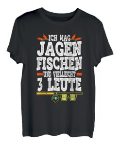 Angler Fischer Angelrute Angelausrüstung Spruch Jäger T-Shirt
