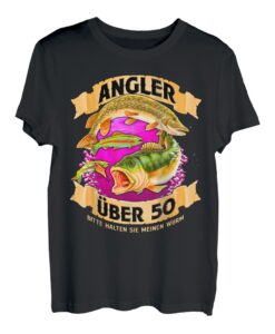 Angler über 50 - lustiges Angel T Shirt mit Fischen