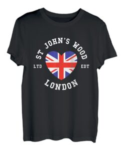 Anstecker mit Herz-Flagge "I Love St. John's Holz" T-Shirt