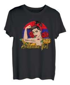 Armenisches Mädchen, unzerbrechlich, armenische Flagge, starke Frauen T-Shirt