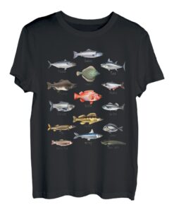 Arten von Süßwasser- und Meeresfischen, Angeln T-Shirt