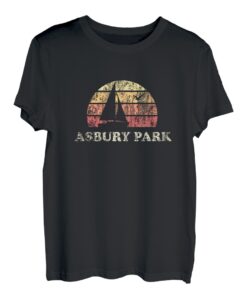 Asbury Park NJ T-Shirt Vintage Segelboot 70er Jahre Sunset Throwback T-Shirt