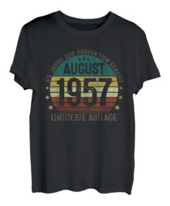 August 1957 Lustige Geschenke Zum 65 Geburtstag Mann Frau T-Shirt