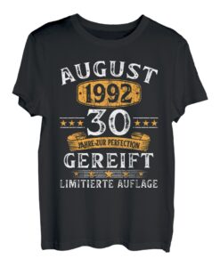 August 1992 Lustige Geschenke Zum 30 Geburtstag Mann Frau T-Shirt