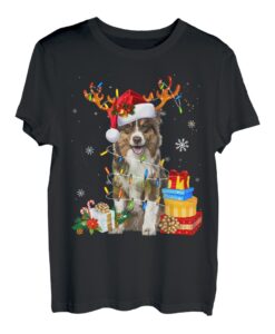 Aussie Australian Shepherd Rentier Weihnachten Christmas T-Shirt