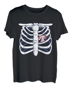 Axolotl Skelett Brustkorb Herz Karneval Faschings Kostüm T-Shirt