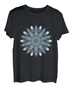 Azurit und Malachit Blütenblatt Mandala Grafik Design T-Shirt