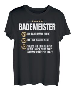 Bademeister Geschenk Lustiges Schwimmbad Schwimmer Shirt