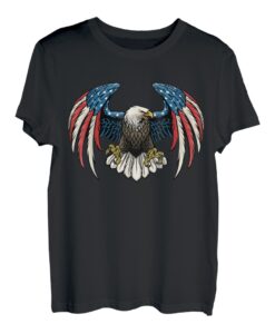 Bald Eagle With American Flag T-Shirt